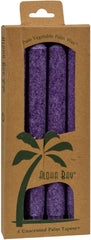 Aloha Bay Palm Tapers Violet, 4 Count