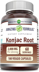 Amazing Formulas Konjac Root Supplement | 2000 Mg per Serving Supplement | Non-GMO | Gluten-Free | Made in USA