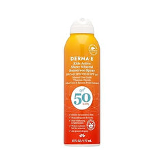 DERMA E Kids Active Sheer Mineral Sunscreen Spray SPF 50 � Broad Spectrum Protection for Toddlers and Kids � Water Resistant Spray Sunscreen for Sensitive Skin, 6 Oz