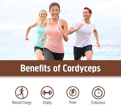 Om Mushroom Superfood Cordyceps Mushroom Capsules Superfood Supplement, 90 Count, 30 Days, Energy, Power, Stamina and Endurance Support, Superfood Supplement for Sports Performance
