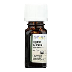 Aura Cacia Certified Organic Pure Copaiba Essential Oil | 0.25 fl. oz. | Copaifera officinalis