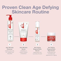 DERMA E Anti-Wrinkle Scrub � Anti-Aging Face Wash with Glycolic Acid and Vitamin A � Cleansing and Exfoliating Treatment Removes Makeup, Oil and Impurities, 4 oz
