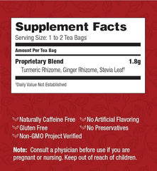 Bravo Teas & Herbs Tumeric Tea, Caffeine Free, 20 Tea Bags (PL689535)