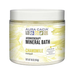 Aura Cacia Aromatherapy Mineral Bath, Tranquil Chamomile, 16 ounce jar