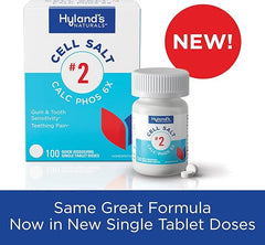 Hyland's Cell Salt No. 2 Calc Phos 6X Tablets, Natural Homeopathic Relief of Oral Discomfort and Sore Throat, Quick Dissolving Tablets, 100 Count