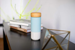 SOMA Insulated Ceramic Mug with Bamboo Lid, Mint, 12oz