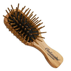 Ambassador Hairbrush, Olivewood Mini, Wood Pins, 1 Hairbrush