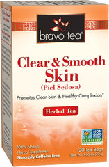 Bravo Tea Clear and Smooth Skin Herbal Tea Caffeine Free, 20 Tea Bags