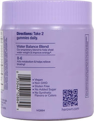 her own Debloat Gummy, Bloating and Gas Relief, Helps Reduce Water Retention, Supports Energy, with Apple Cider Vinegar and Dandelion, Gluten and Soy Free, Vegan, 60 Gummies, 60 Servings