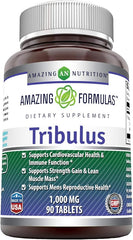 Amazing Formulas Tribulus Extract 1000 MG Tablets Supplement | Non-GMO | Gluten Free | Made in USA (90)