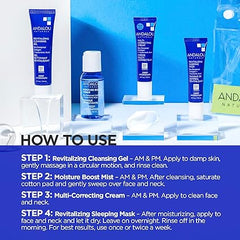 Andalou Natural, On The Go Essentials - The DEEP HYDRATION Routine, Travel Friendly, TSA- Approved, Reusable Bag (4 Pcs)