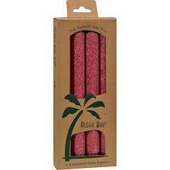 Aloha Bay Palm Tapers Burgundy, 4 Count