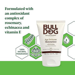 BULLDOG Mens Skincare and Grooming Face Moisturizer Age Defense, 3.3 Fluid Ounce