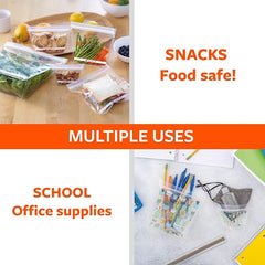 Full Circle Ziptuck Reusable Snack Bags � Multi-Use Leak-Free Food-Safe Storage Bags � BPA-Free � Set of 2, Clear