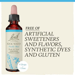 Bach Original Flower Remedies, Rock Water for Flexibility, Natural Homeopathic Flower Essence, Holistic Wellness and Stress Relief, Vegan, 20mL Dropper