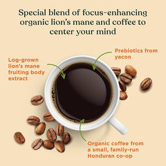 Four Sigmatic Mushroom Coffee K-Cups | Organic and Fair Trade Dark Roast Coffee with Lion�s Mane Mushroom Powder & Yacon | Focus & Immune Support | Vegan & Keto | Sustainable Pods | 10 Count