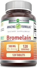 Amazing Formulas Bromelain 500 Mg 120 Tablets Supplement | Non-GMO | Gluten Free | Made in USA