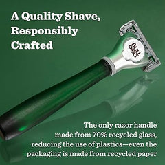 Bulldog Mens Skincare and Grooming Original Recycled Glass Handle Razor with Razor Stand