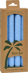 Aloha Bay Palm Tapers Light Blue Candles, Unscented, 4 Count