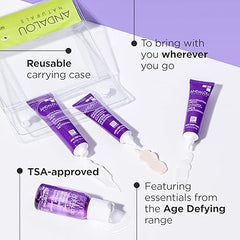 Andalou Naturals, On The Go Essentials - The AGE DEFYING Routine, Travel Friendly, TSA- Approved, Reusable Bag (4 Pcs)