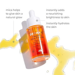 Derma E Vitamin C Glow Face Oil, Facial Oil Nourishes, Brightens and Illuminates for a Radiant Glow, Moisturizing Face Oil with Turmeric, Seabuckthorn and Red Raspberry, 1 Fl Oz