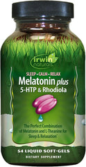 Irwin Naturals Melatonin Plus 5-HTP & Rhodiola - 54 Liquid Soft-Gels - with L-Theanine, Lemon Balm & Ashwagandha