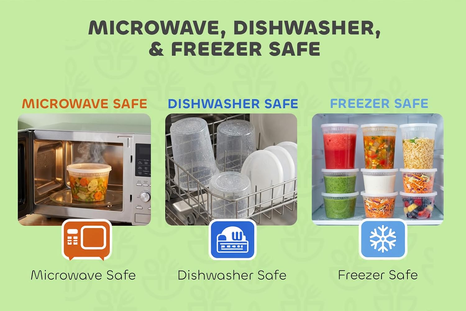 48 Sets Deli Containers with Lids – 16oz & 32oz – Leak Proof, Microwaveable, Dishwasher & Freezer Safe – Plastic Food Storage & Soup Containers