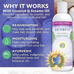 Auromere Ayurvedic Pre-Shampoo Conditioner - Vegan, Cruelty Free, Natural, Non GMO, Moisturizing, Paraben Free, Sulfate Free, All Natural Hair Conditioning Oil for All Types of Hair (7 fl oz), 1 pack