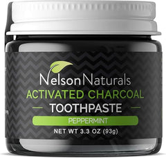 Nelson Naturals Activated Charcoal Toothpaste 3.3 oz- Peppermint