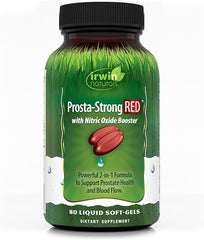 Irwin Naturals Prosta-Strong RED with Nitric Oxide Boosters - Prostate Health Support - Saw Palmetto, Lycopene, Pumpkin Seed & More - 80 Liquid Softgels