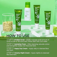 Andalou Naturals, On The Go Essentials - The CannaCell� Routine, Travel Friendly, TSA- Approved, Reusable Bag (4 Pcs)