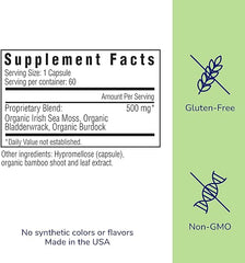 Her Own Irish Sea Moss Capsules, Burdock Root, Bladderwrack, Detox, Metabolism, Immune Support, Skin Health, Natural Joint Support, Nutrient Rich Superfood High in Minerals, 60 Count
