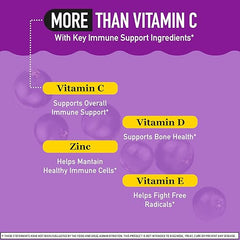Airborne Elderberry + Zinc & Vitamin C Gummies For Adults, Immune Support Vitamin D & Zinc Gummies With Powerful Antioxidant Vitamins C D & E - 50 Gummies, Elderberry Flavor
