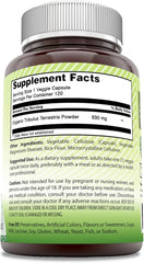 Amazing India Organic Tribulus Supplement | 630 Mg per Serving | 120 Veggie Capsules | Non-GMO | Gluten-Free