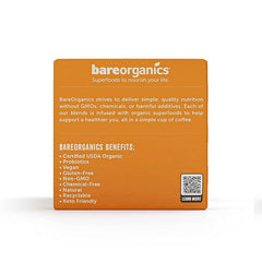BareOrganics 13180 Focus Coffee with Superfoods, Organic Probiotic Coffee, 10 Single Serve Cups