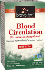 BRAVO TEAS&HERBS Blood Circulation Herbal Tea, Caffeine Free, 20 Count
