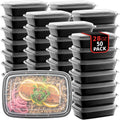 50-Pack Reusable Meal Prep Containers Microwave Safe Food Storage Containers with Lids, 28 oz - 1 Compartment