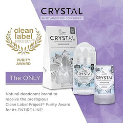 CRYSTAL Deodorant Stick, Unscented, 4.25 Ounce, White