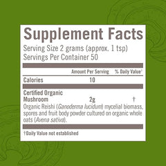 OM Mushroom Superfood Reishi Organic Mushroom Powder, 3.5 Ounce, 50 Servings, Adaptogen, Stress & Immune Support, Superfood Mushroom Supplement
