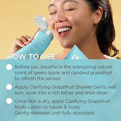 Andalou Naturals Body Wash, Clarifying Grapefruit Shower Gel, Gentle Exfoliating Salicylic Acid Body Wash with Tea Tree & Witch Hazel, Targets Back Acne, Blemishes & Excess Oil, 8.5 fl oz