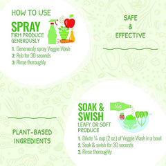 Veggie Wash Organic Fruit and Vegetable Wash, 16-oz