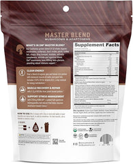 Om Mushroom Superfood Master Blend Plant-Based Protein Powder, 19.26 Ounce, 14 Servings, Creamy Chocolate Protein with 10 Mushroom Complex, Lions Mane, Adaptogens for Optimal Health and Recovery