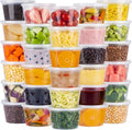 Food Storage Containers [50 Set] 8 oz Plastic Deli Containers with Lids, Slime, Soup, Meal Prep Containers | BPA Free | Stackable | Leakproof | Microwave/Dishwasher/Freezer Safe