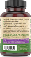 DEVA Vegan Probiotic Supplement - Pre, Pro, and Postbiotics for Digestive Health, 5 Billion CFU, Soil-Based, Spore-Forming, Dairy Free, FOS Prebiotics, for Women and Men, Vegan Capsules, 90 Count