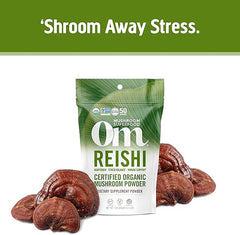 OM Mushroom Superfood Reishi Organic Mushroom Powder, 3.5 Ounce, 50 Servings, Adaptogen, Stress & Immune Support, Superfood Mushroom Supplement