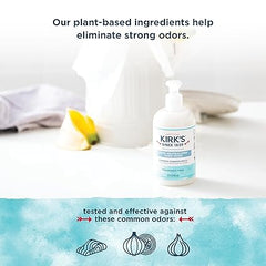 Kirk's Odor-Neutralizing Unscented Natural Hand Soap Castile Liquid Soap Pump Bottle | Moisturizing & Hydrating Kitchen Hand Wash | 12 Fl Oz. Bottle