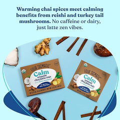 Chai Latte by Four Sigmatic | Organic Instant Chai Latte with Turkey Tail, Reishi Mushrooms & Coconut Milk Powder | Supports Gut & Digestion Health | Decaf, No Dairy & Gluten-Free | 10 Count