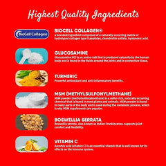 Health Logics Move! Healthy Joints with BioCell Collagen, Glucosamine, MSM, Vitamin C, Turmeric Extract 95% Curcuminoids, Boswellia Serrata | Support Joint Comfort | Non-GMO | 90 Capsules