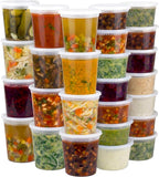 48 Sets Deli Containers with Lids – 16oz & 32oz – Leak Proof, Microwaveable, Dishwasher & Freezer Safe – Plastic Food Storage & Soup Containers