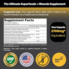 Atlantic Naturals Sea Moss with Shilajit 5-in-1 Superfood Capsules - Sea Moss Supplement with Bladderwrack, Burdock Root & Black Pepper - Enhanced Absorption & Vitality - 2705 mg per Serving (60 ct)